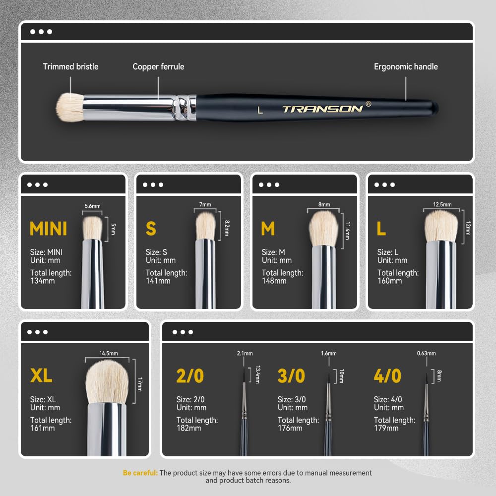 Transon 8pcs Miniature Painting Dry Brush Set with 5 Drybrushes and 3 Small Detail Brushes for Model Making and Miniature Model Painting