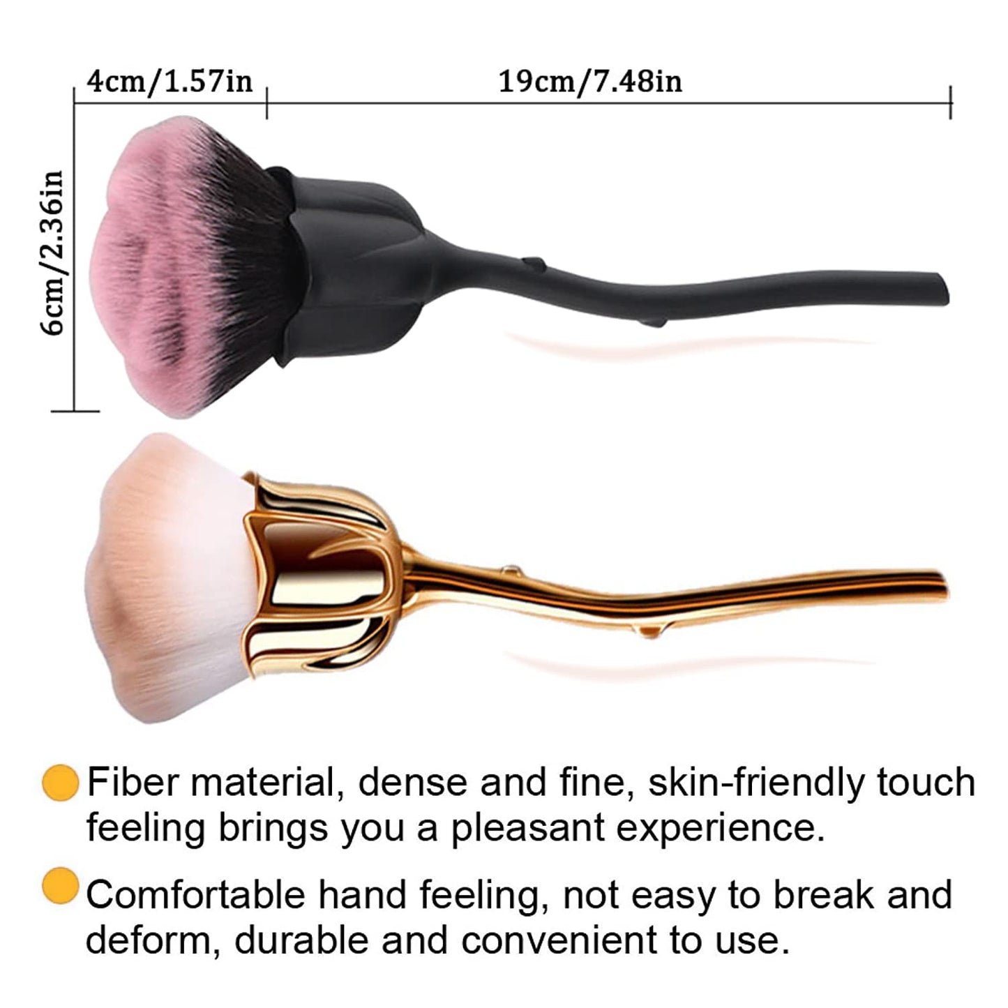 DANNEASY 2pcs Nail Dust Brush Rose Nail Brushes for Cleaning Dust Nail Powder Brush Nail Duster Makeup Blush Brush Acrylic Nail Art Brushes Nail Tools Kit