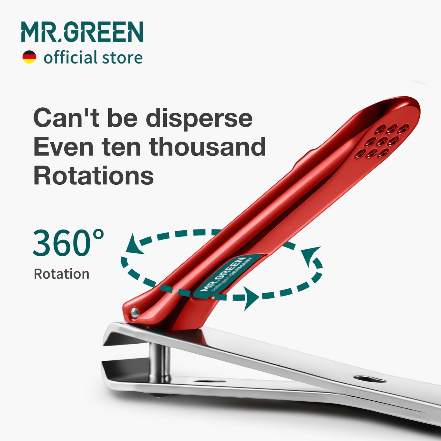 MR.GREEN Nail Clippers Curved Blades Fingernail Cutter Nippers Manicure Scissors Stainless Steel Pedicure Tools with Nail Flies (Medium-Red+Glass File)