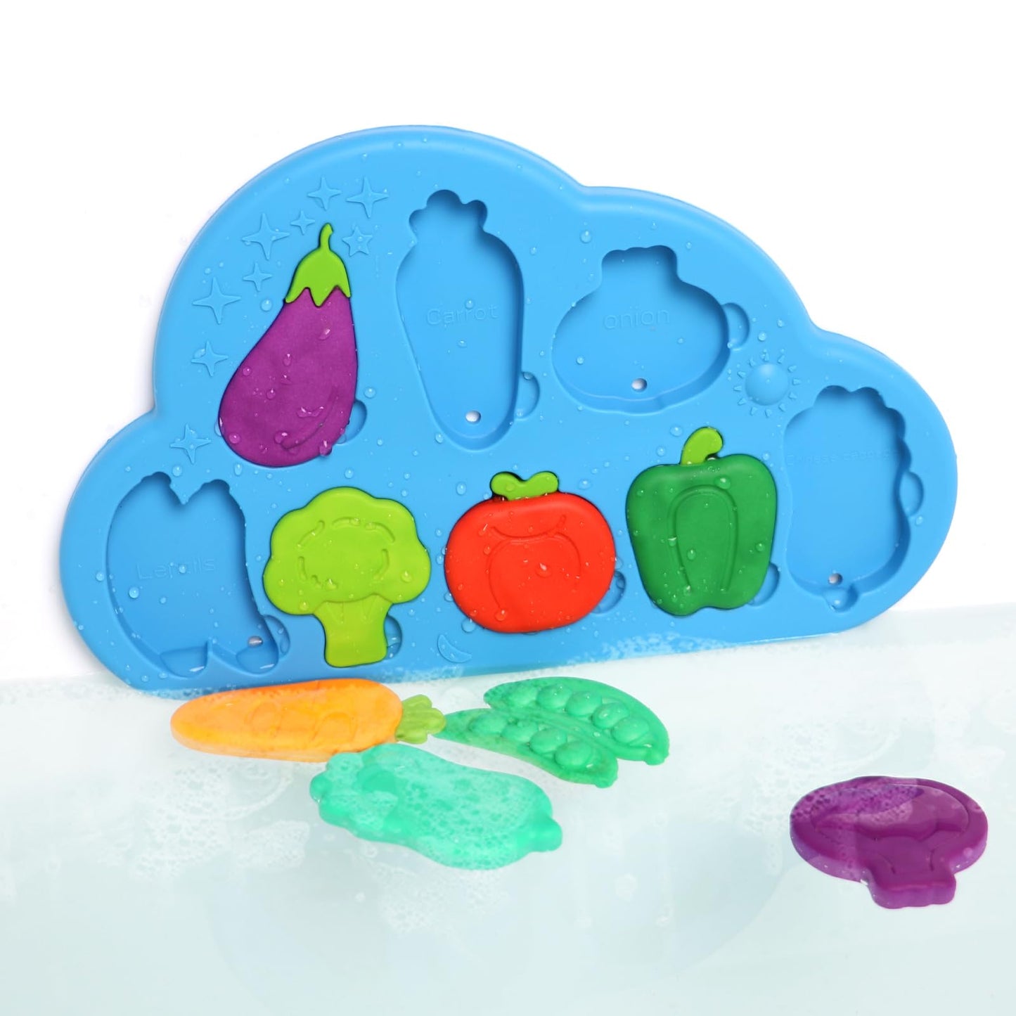 Silicone Bath Toys for Toddlers 1-3 - Sensory Baby Bath Toys with Suction Cup - Puzzles Toy Soft Textured Educational Learning Toddler Baby Toys 1 2 Year Old Boy Girl Gifts