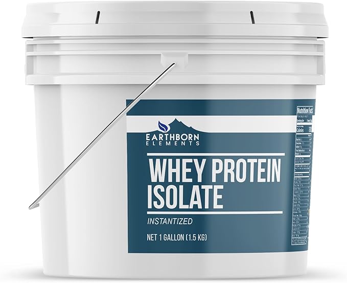 Earthborn Elements Whey Protein Isolate, 1 Gallon Bucket, Protein Powder, Unflavored, Workout Supplement