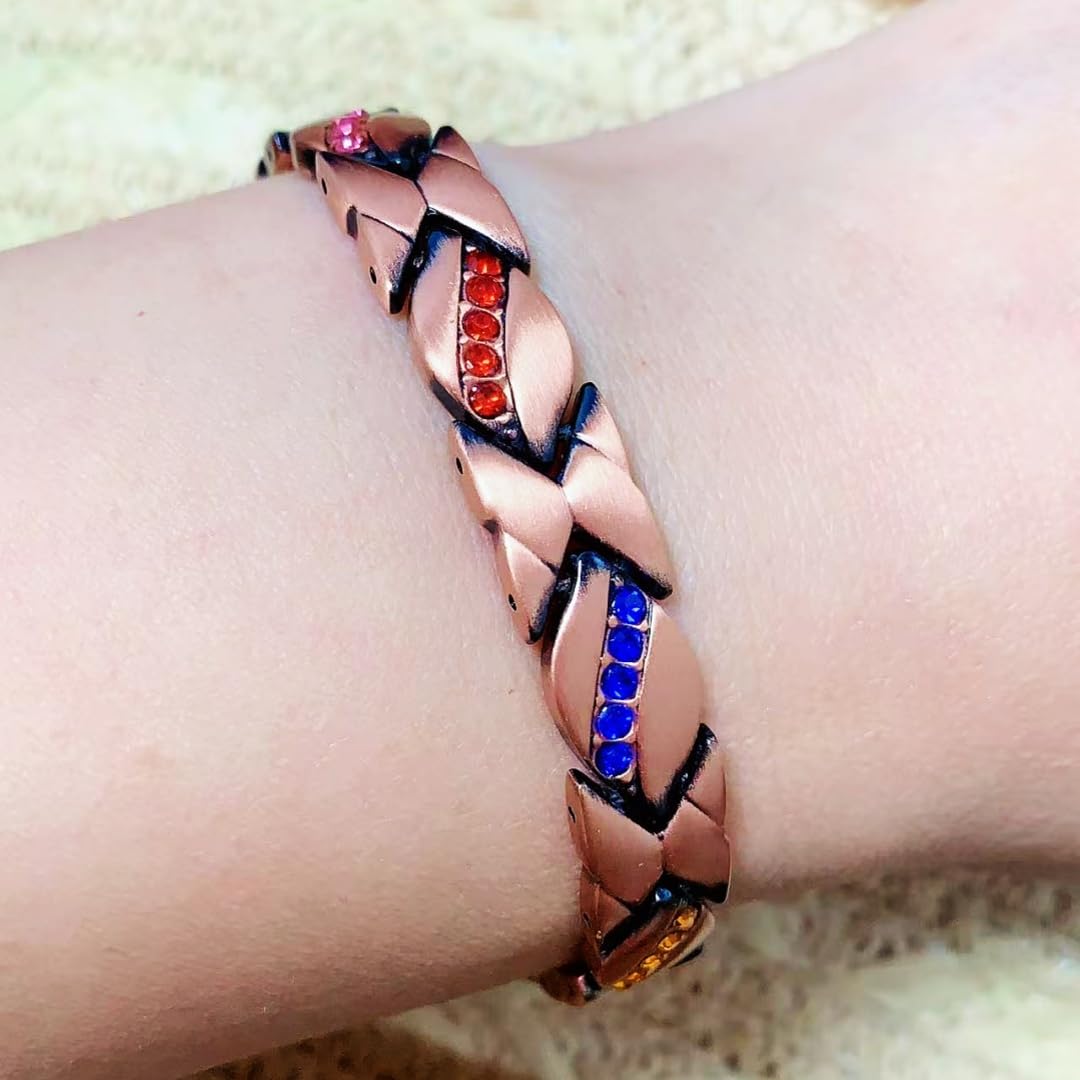 SCVIYRUN - Magnetic Copper Bracelets for Women - 99.99% Pure Copper Effective Magnetic Bracelets and easy 2 links for Mother