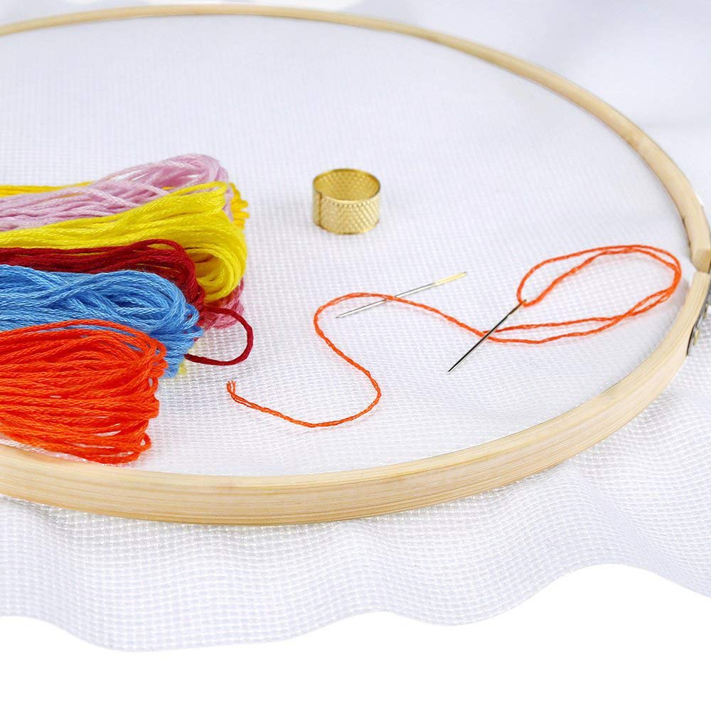 Caydo 12 Pieces 6 Inch Embroidery Hoops Set Bulk Circle Cross Stitch Hoop Round Ring