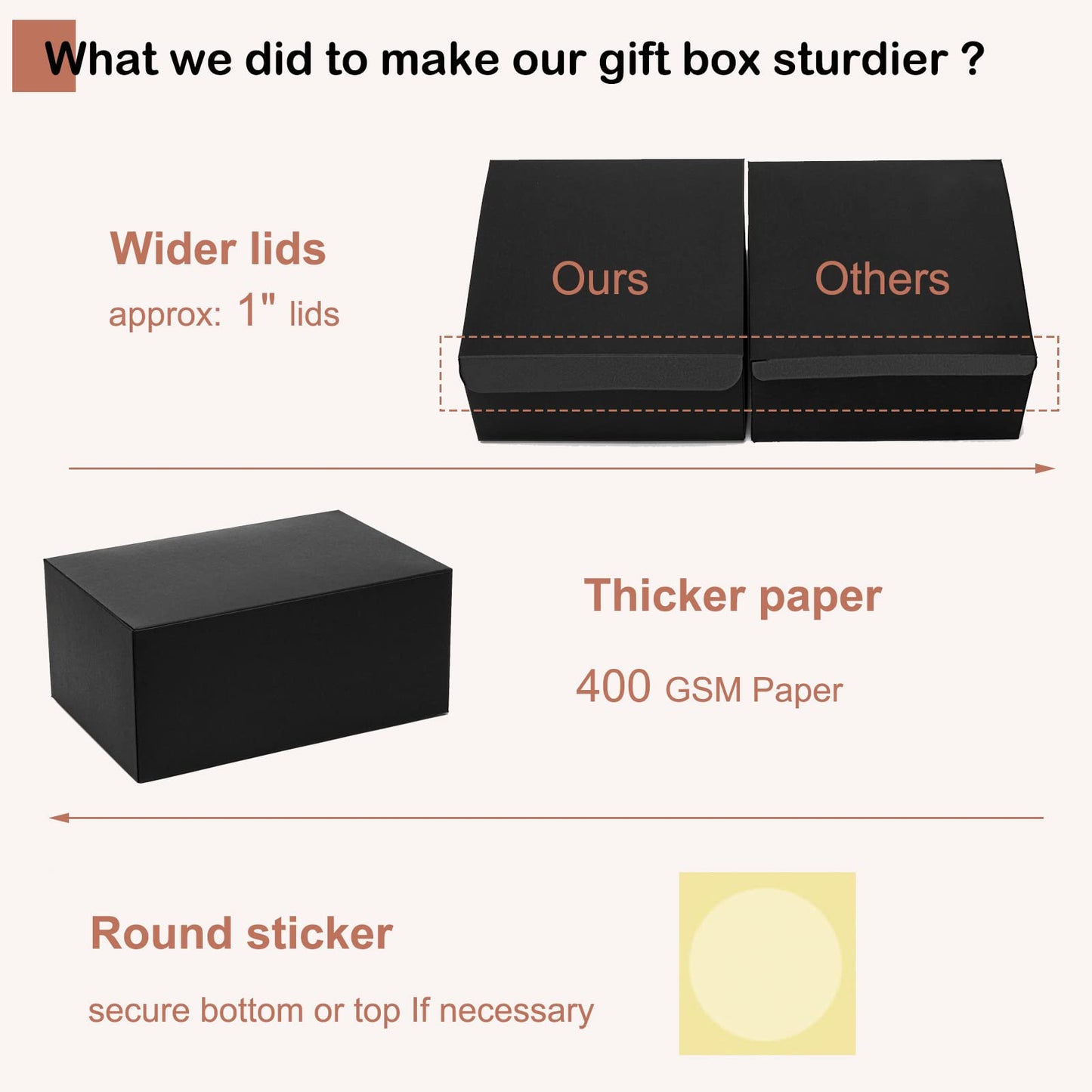 Mcfleet Black Gift Boxes with Lids 9x6x4 Inches 10 Pack Groomsmen Proposal Cardboard Craft Gift Box for Christmas, Wedding, Graduation, Holiday, Birthday Presents Packaging