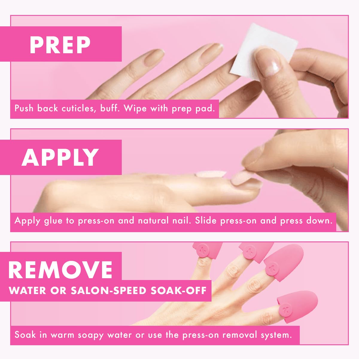 Olive & June Minimalist Instant Mani Press On Nails (Glue) | 42 Fake Nails, 21 Sizes | Non-Toxic, Long-Lasting Barely-There Look | Salon-Quality at Home | Short, Squoval | CDJ Syrup Gradient