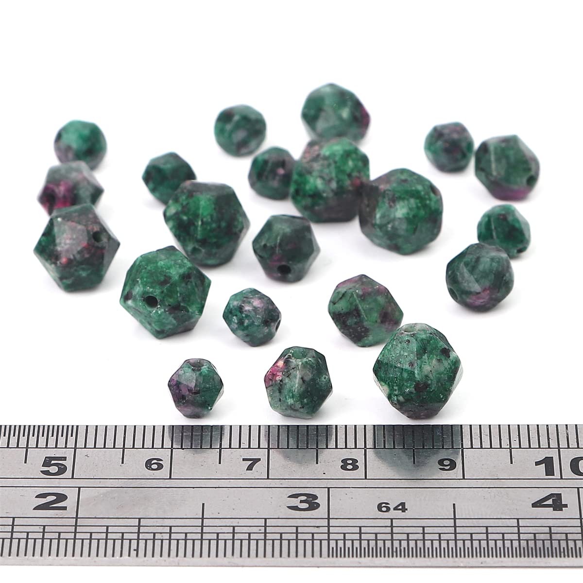 BEADIA Faceted Natural Zoisite Stone Round Beads 8mm 36cm/Strand for Jewelry Making