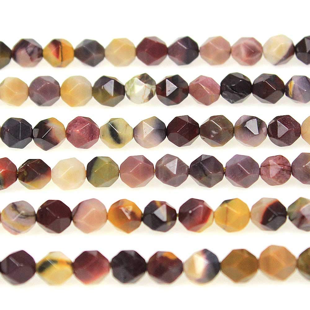 MJDCB Best Sellers Natural Stone Beads Faceted Polygon Moonkaite Jasper Crystal Energy Stone Healing Power for Jewelry Making(8mm)