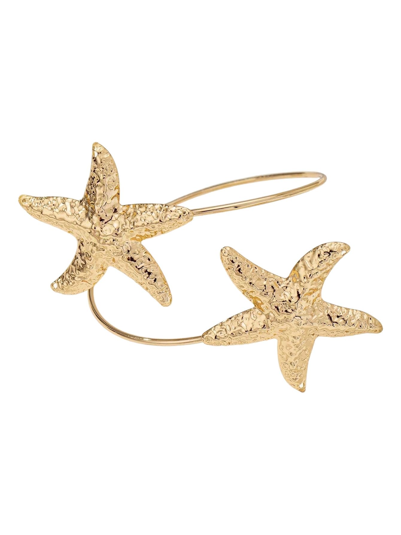 MakeMeChic Beach Gold Arm Cuff Jewelry for Women Bangle Band Armlet Flower Upper Arm Cuff Bracelet Summer Beach Essentials Gold Starfish C One-Size