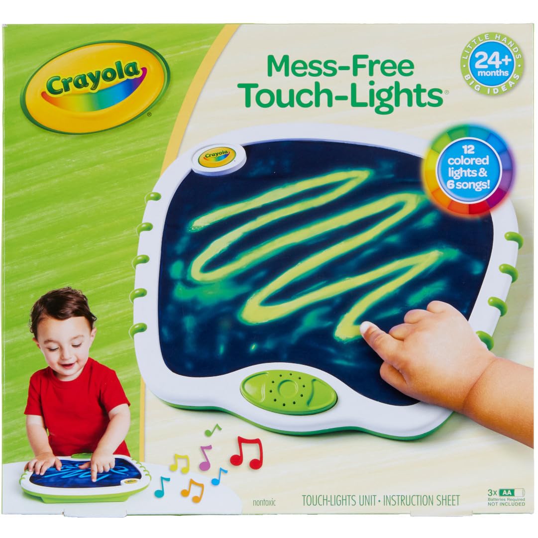 Crayola Toddler Touch Lights, Musical Sensory Toys for Toddlers, Essential Easter Basket Stuffers & Gifts, Light Up Drawing Pad, Mess Free Painting, Travel Activity, 2+