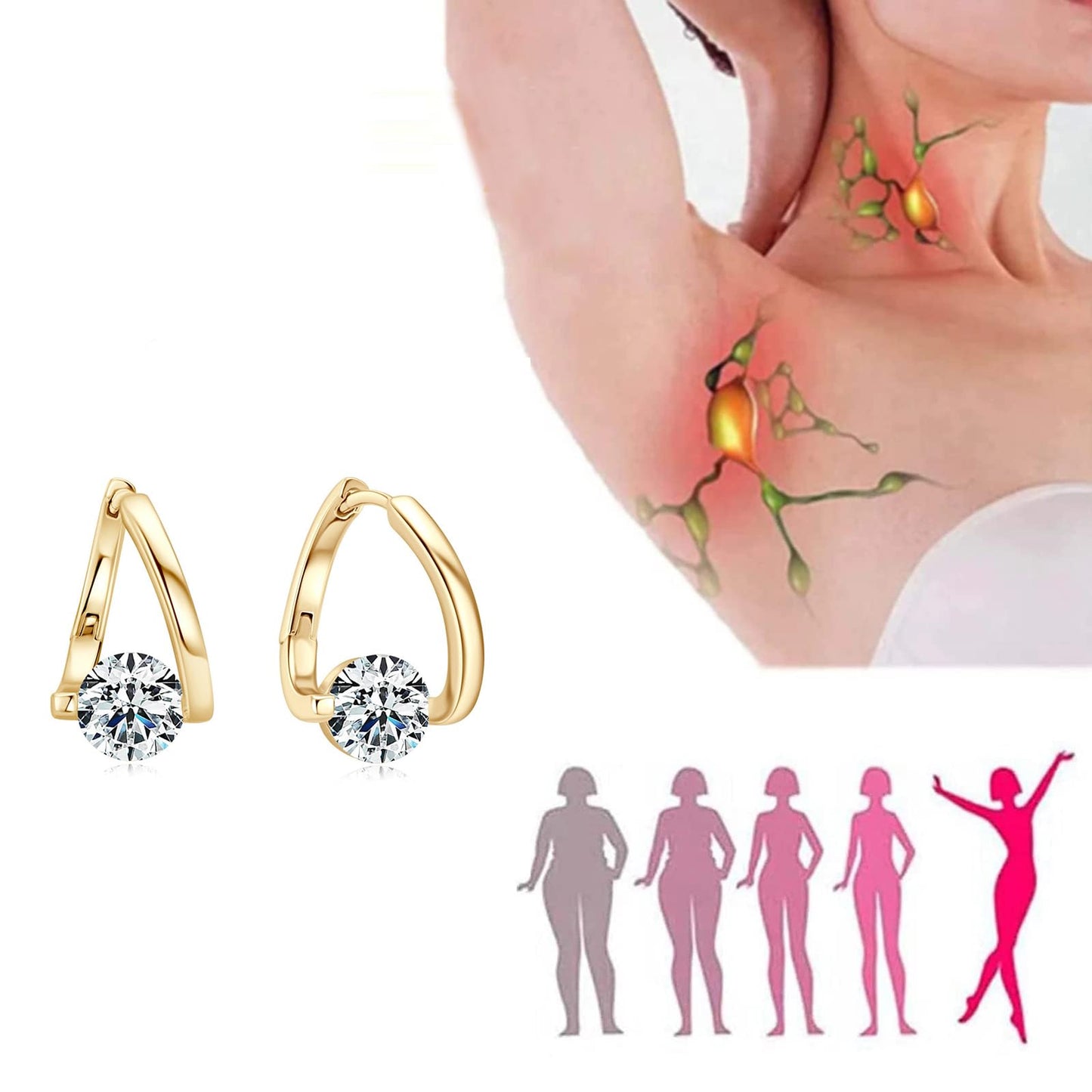 Halolux Lymphvity Germanium Earrings,Halolux Lymphatic Germanium Earring Lymphatic Earrings for Women Jewelry Gift (gold)