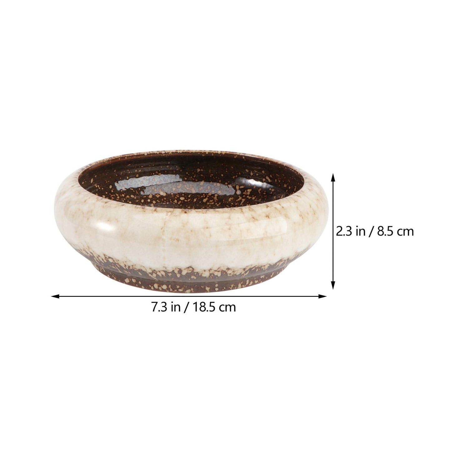 Ceramic Flower Pot 7.3 Inch Hydroponic Planter Bowl for Succulent and Water Plants Creative Gardening Vessel for Home Office Balcony Decoration
