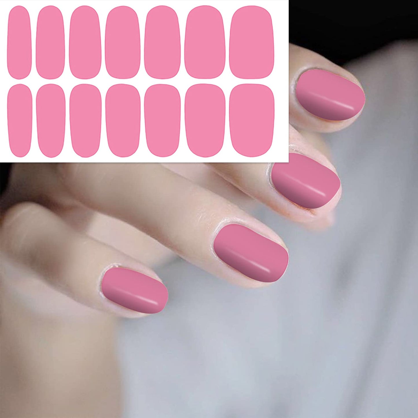 WOKOTO 20 Sheets Solid Color Nail Polish Strips - Self-Adhesive Press On Nail Polish Stickers & Wraps for Women with Nail File Gel Nail Strips Full Wraps for Women Nails Art