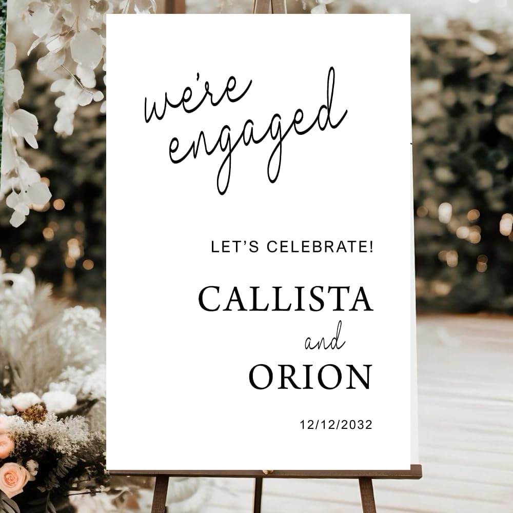 Personalized Engagement Welcome Sign – Minimalist Yard Sign for Engagement Party & Bridal Shower (Version 5)