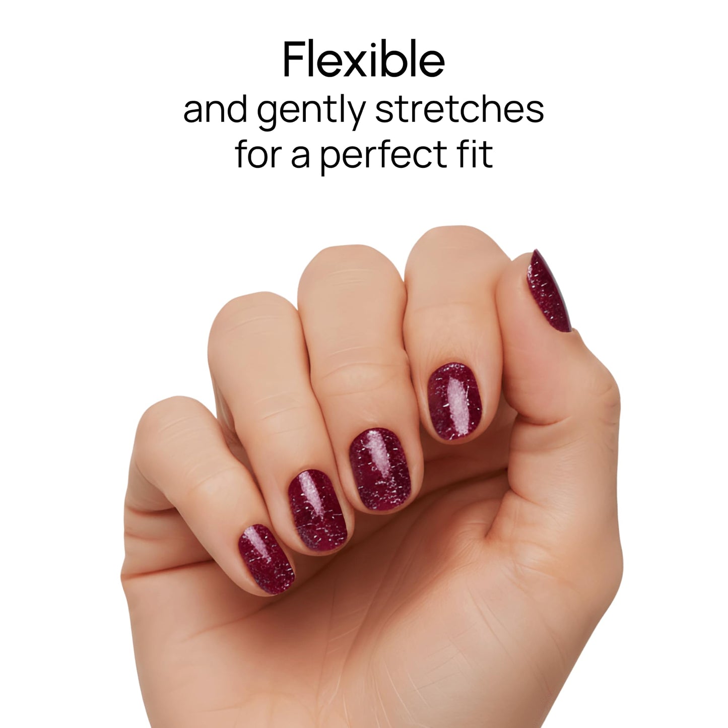 Color Street Divine Matter Nail Strips - Boysenberry Shade with Galaxy Glitter & Holographic Tinsel - 16 Double-Ended Polish Strips for a Dazzling Finish, Shifting Colors & Depth with Every Movement