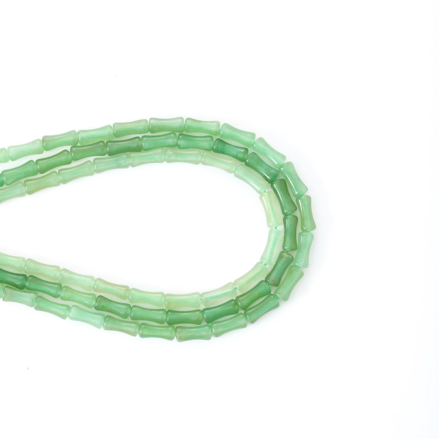 5x12mm Natural Green Aventurine Stone Bamboo Shape Gem Healing Energy Loose Spacer Beads for DIY Necklace Bracelet Earring