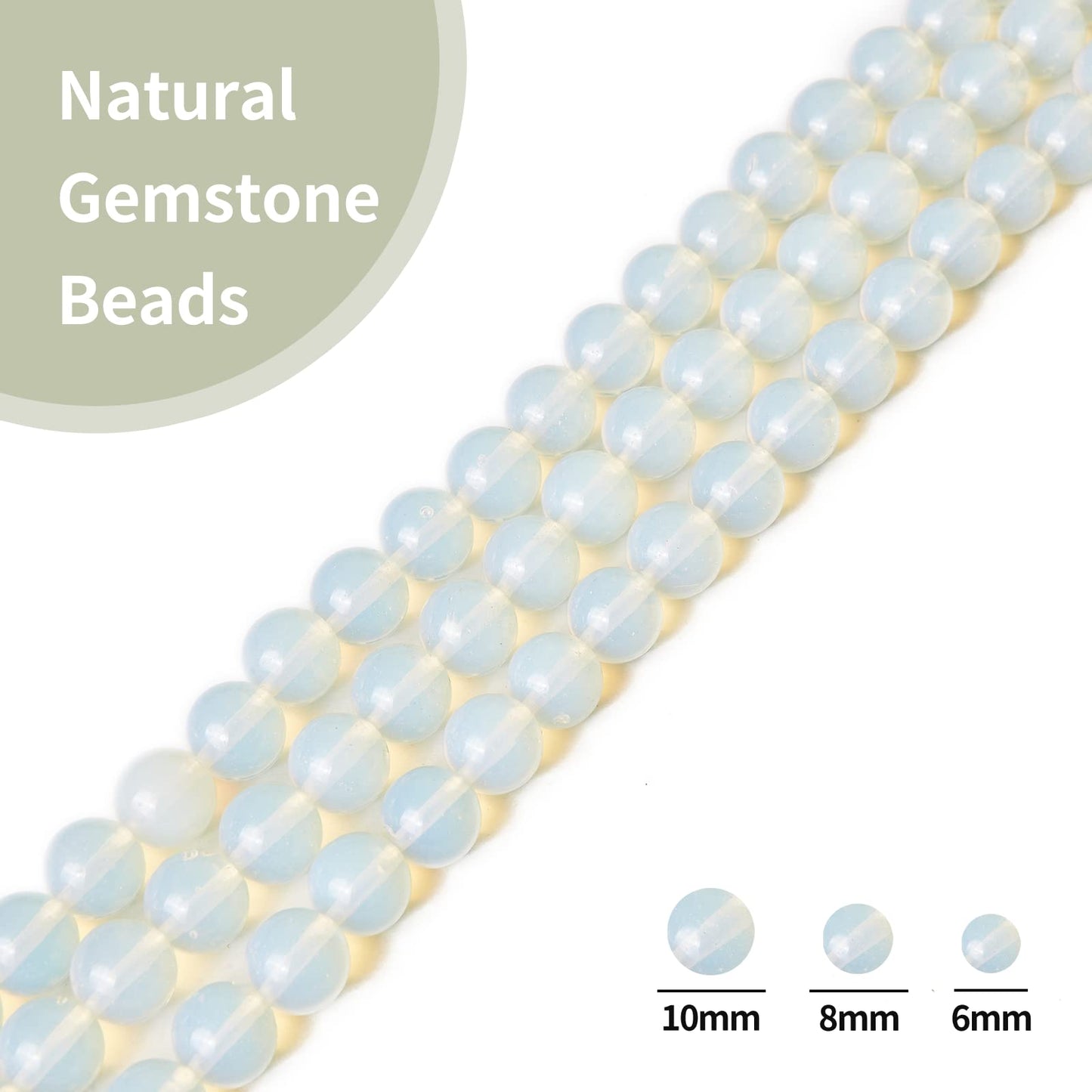 35pcs 10mm Natural Opal Beads Gemstone Beads Round Loose Beads for Jewelry Making