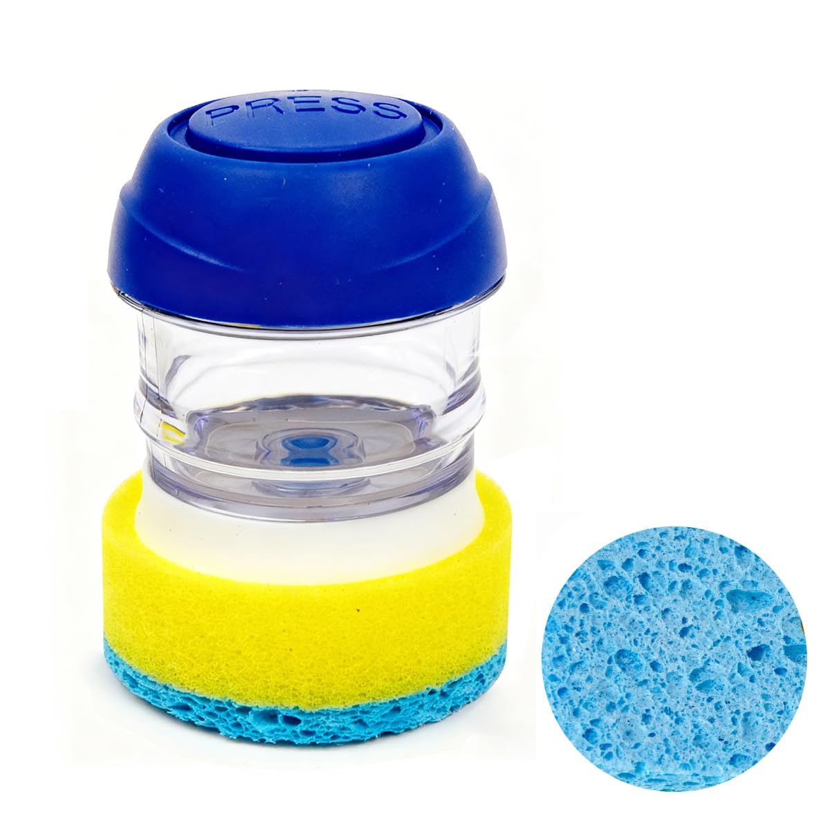 CELOX Dish Sponge with Handle, Dish Scrubber with Soap Dispenser for Cleaning Kitchen