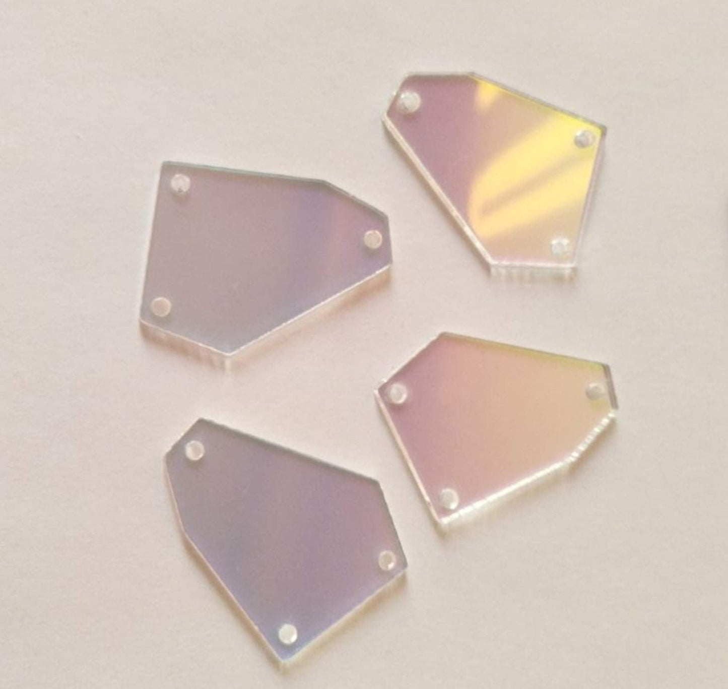 30PCS of Sew On Acrylic Irregular Mirror,DIY Mirrored Rhinestones for Costume Evening Dresses Cloth Garment Accessory 35MM (AB)
