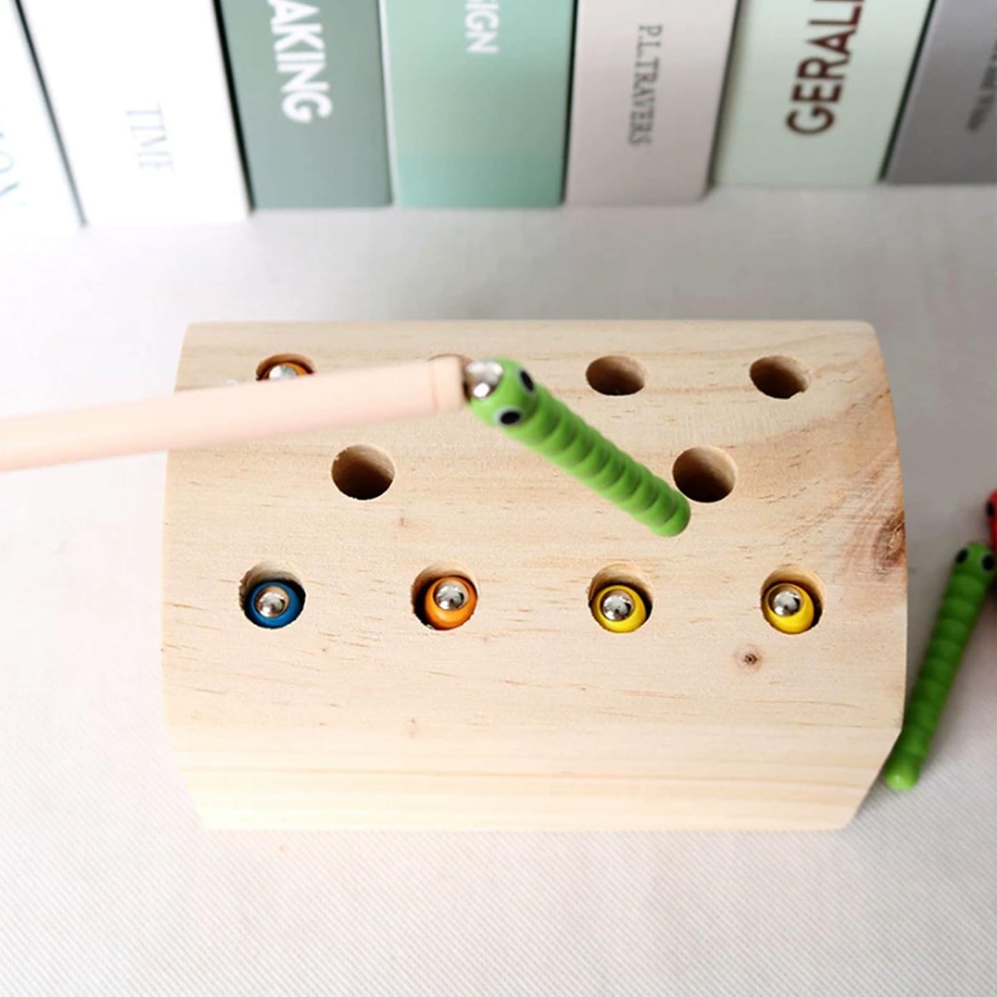 lstyty Montessori Children's Multi-Functional Toys Fishing Magnetic Bug-Catching Game Early Education Smart Baby Toys