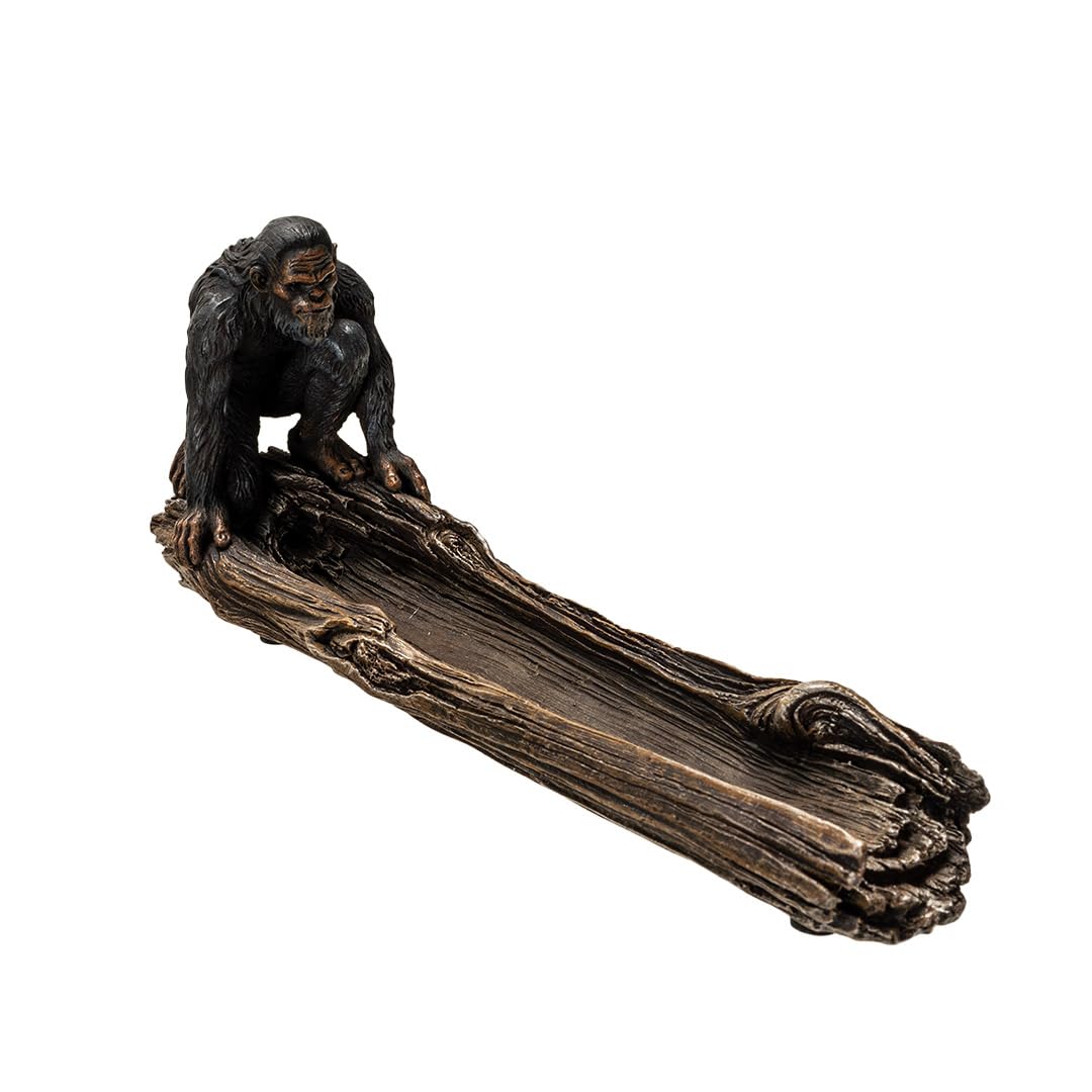 Pacific Giftware Sasquatch Bigfoot Gorilla Ape on Log Incense Stick Burner Holder for Nature Inspired Driftwood Design Aromatherapy Polyresin Home Decor 3.5" H