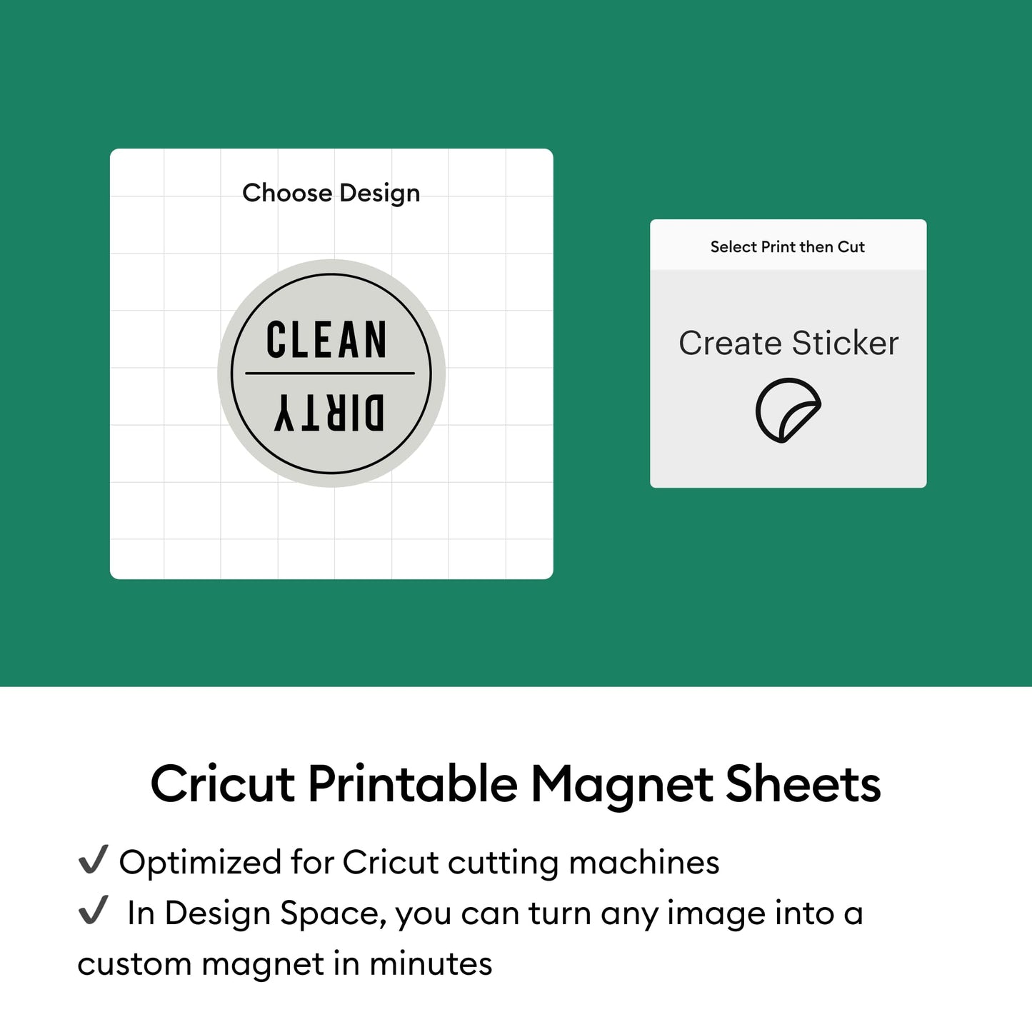 Cricut® Printable Magnet Sheets - 8.5 in x 11 in (8 Count) - Create Custom Magnets - Thin, Flexible, & Compatible with Your Inkjet Printer - Works with Cricut Maker™, Explore™, Joy™ Xtra, & Venture™