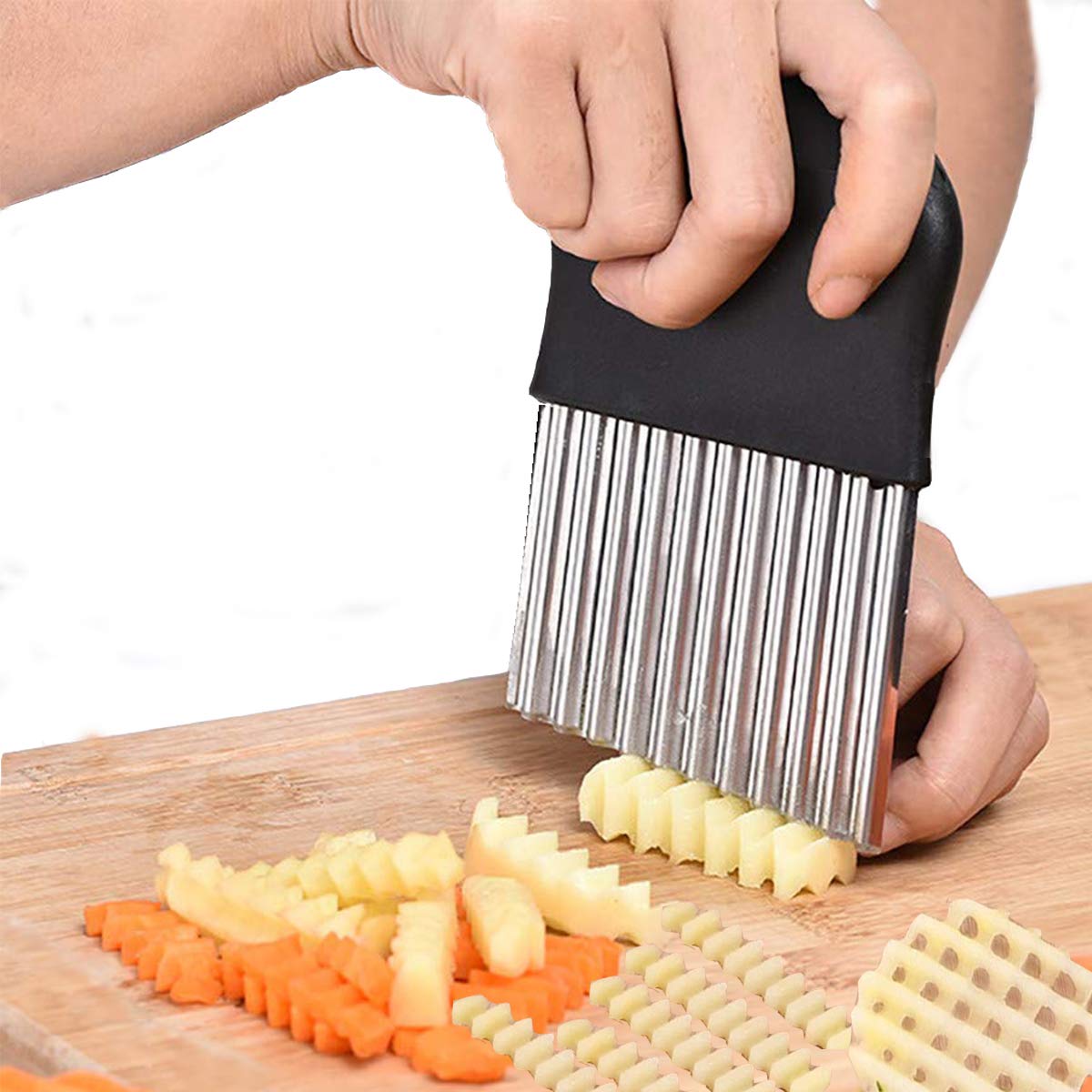 5-Blade Herb Scissors, Kitchen Shears, Seafood Scissors, Onion Holder Slicer and Potato Crinkle Cutter, yamesu Kitchen Gadget Salad Herb Tools 5 Sets