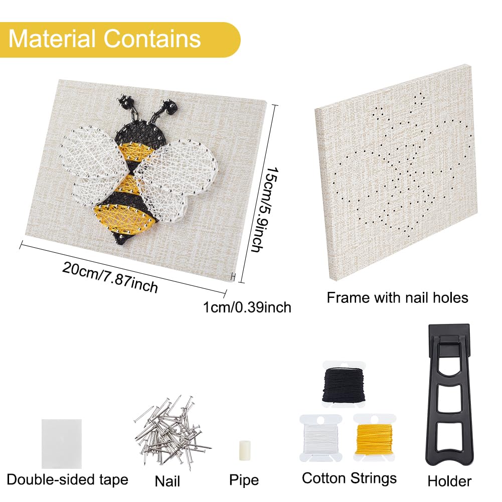 WEBEEDY 3D String Art Kit for Adults Beginners, DIY Bee String Craft Kit, Include All Necessary Accessories and Frame, Christmas Mother's Day Home Wall Decorations Unique Women Gift