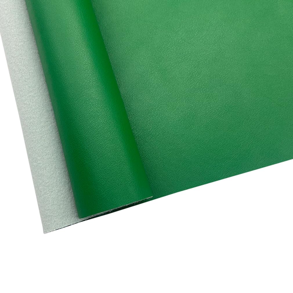 Soft Smooth Faux Leather Fabric Solid Color Vegan Synthetic Imitation Leather Fabric 16" x 54” Large Size for Upholstery Crafts, DIY Sewings, Earrings Bows Wallets Making (Green)
