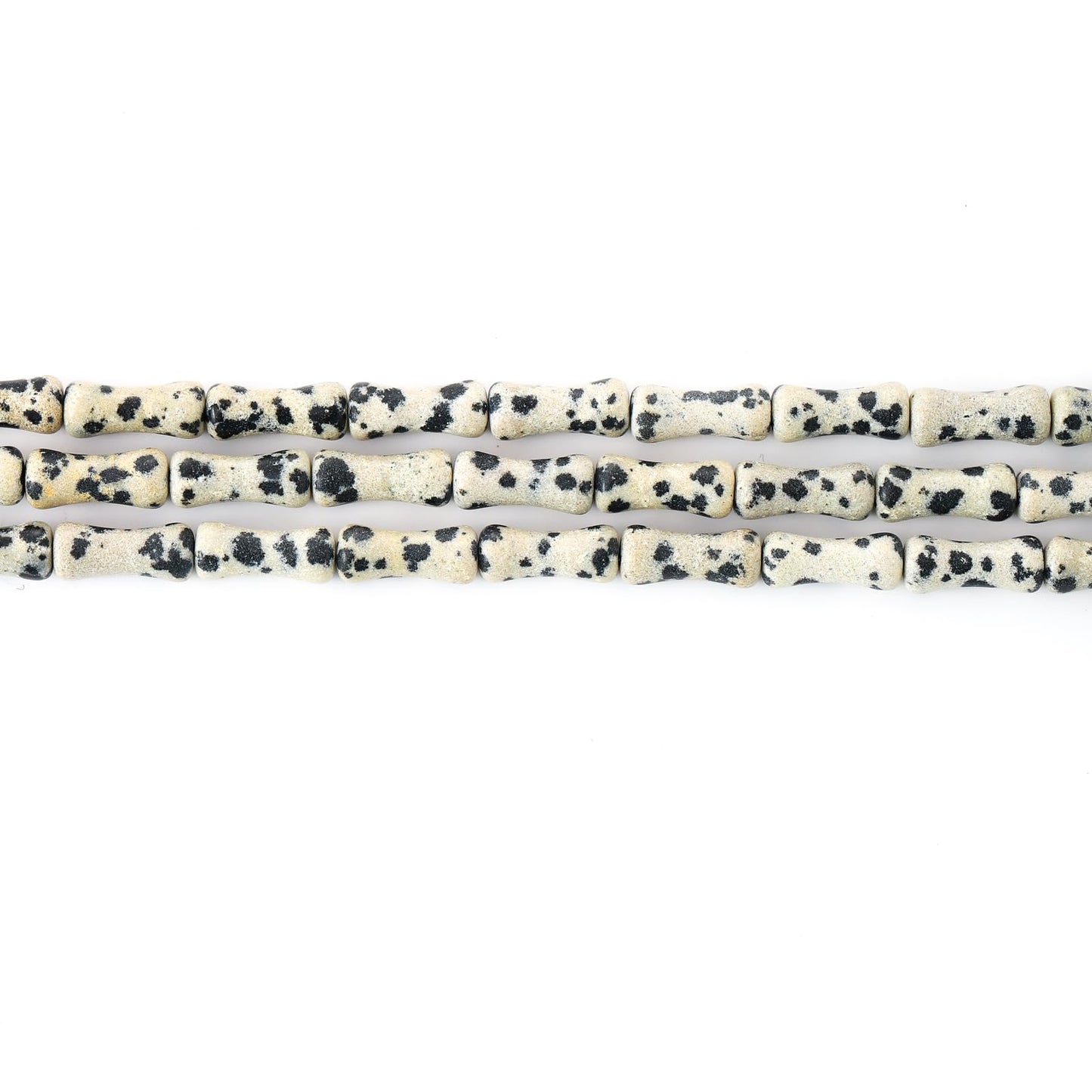 5x12mm Natural Dalmation Stone Bamboo Shape Gem Healing Energy Loose Spacer Beads for DIY Necklace Bracelet Earring
