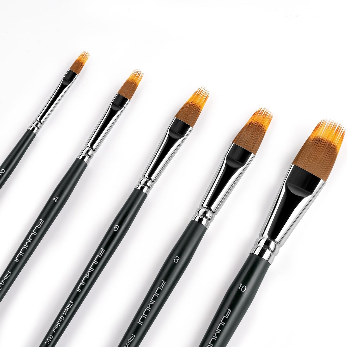 5Pcs Dual-Layer Grainer Paint Brush Set – Fuumuui Texture Comb/Filbert Brushes for Grass, Fur, Trees, Landscape – Synthetic Bristles for Watercolor, Acrylic, Painting Artist Tool