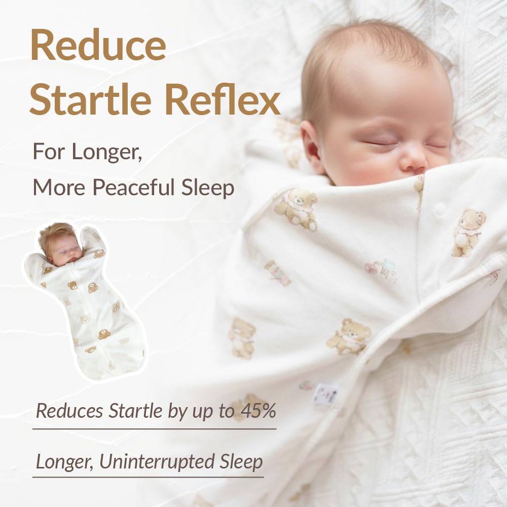 Coperta Newborn Swaddle Sack, IHDI Certified for Healthy Hip Development, Calms Startle Reflex for Better Sleep, 100% Cotton Wearable Blanket, Newborn Essentials (lemon, S)