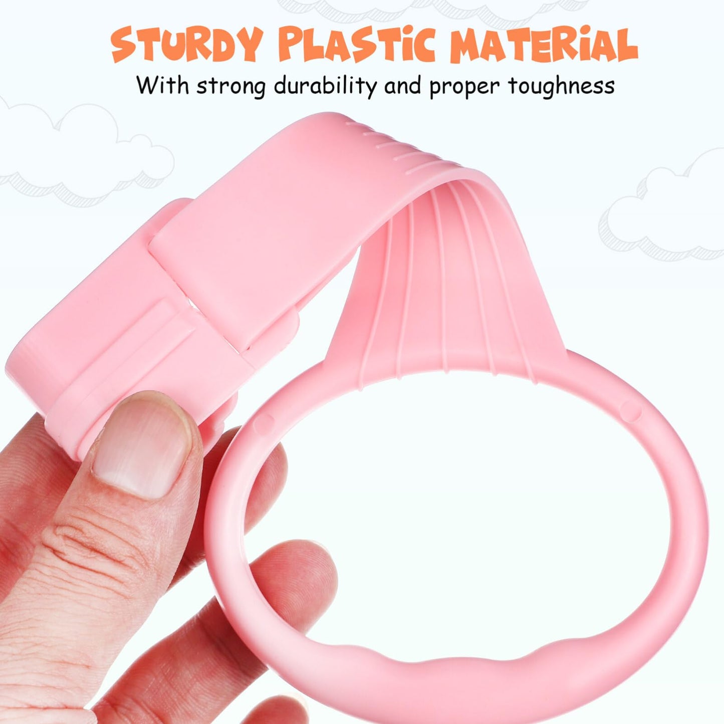 TOYANDONA Pull up Rings 4 Pack Toddler Rings Plastic Pull Handles for Infant Standing and Walking Training Easy Install Accessories