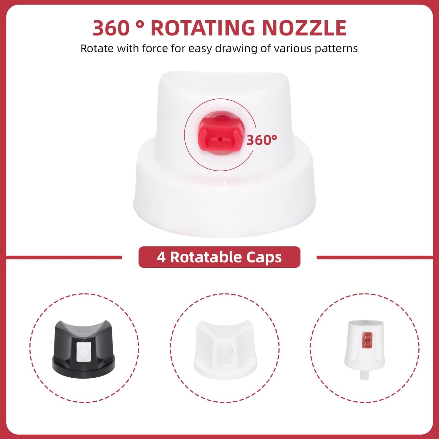 20PCS Spray Paint Caps & Nozzles Kit – Adapter Set for Male & Female Cans, Spray Can Nozzle, Spray Control Kit,Graffiti Spray Paint Caps,Bottle Nozzle Replacement