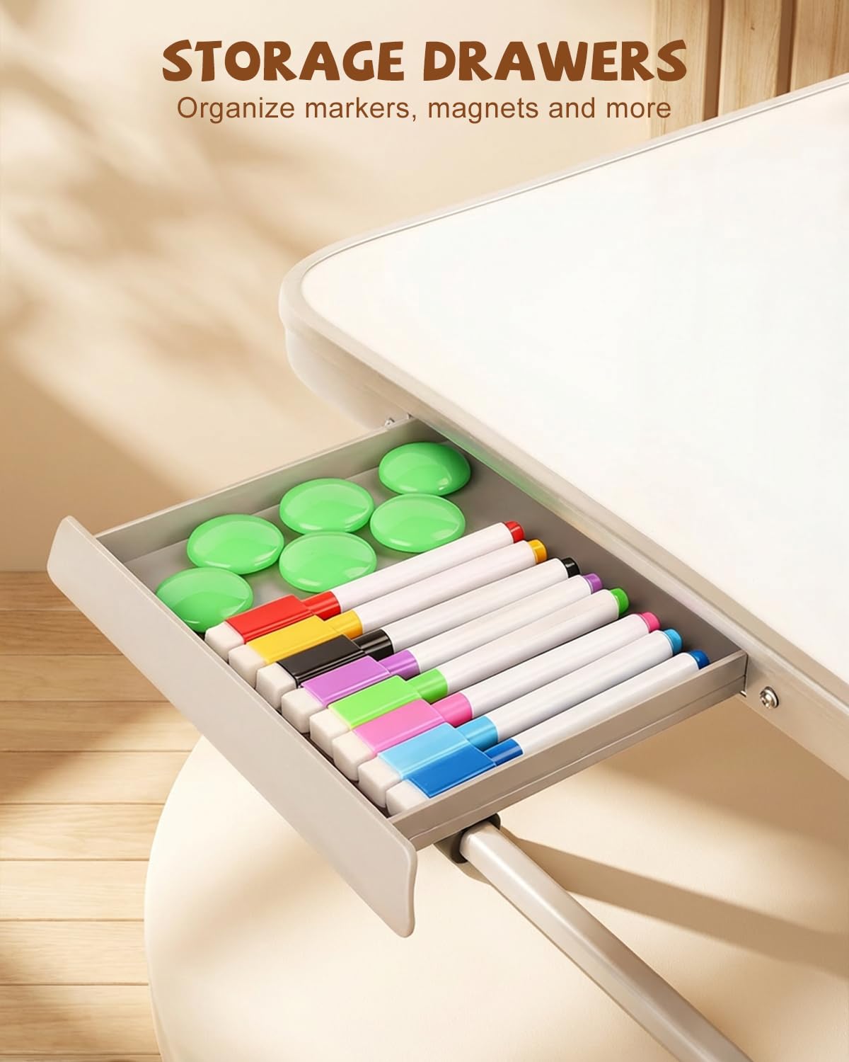 Lap Desk, Dry Erase Board Table with Markers & Magnets, Portable Foldable Art & Activity Desk for Drawing, Writing & Play, Home and Travel Use