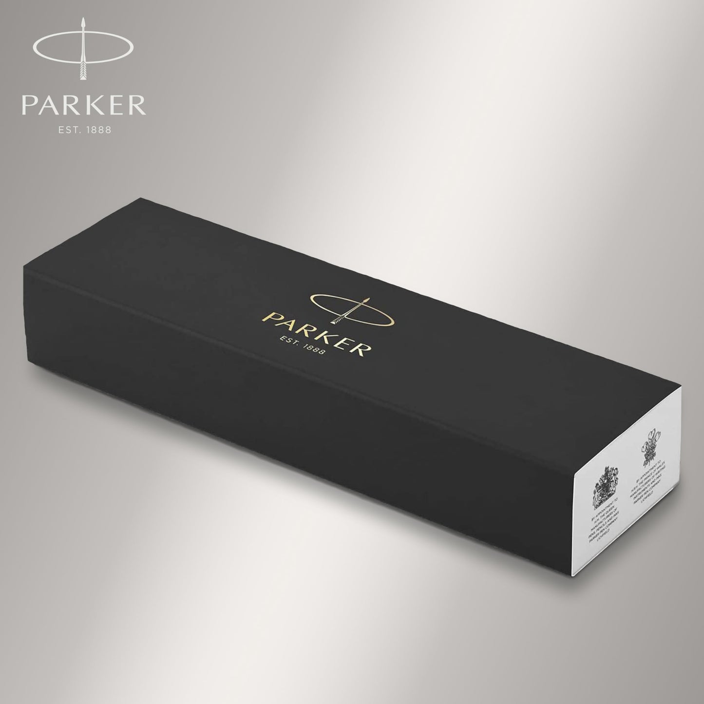 Parker IM Fountain Pen, Black Lacquer with Gold Trim, Fine Nib, Blue Ink Refill, Elegant Gift Box