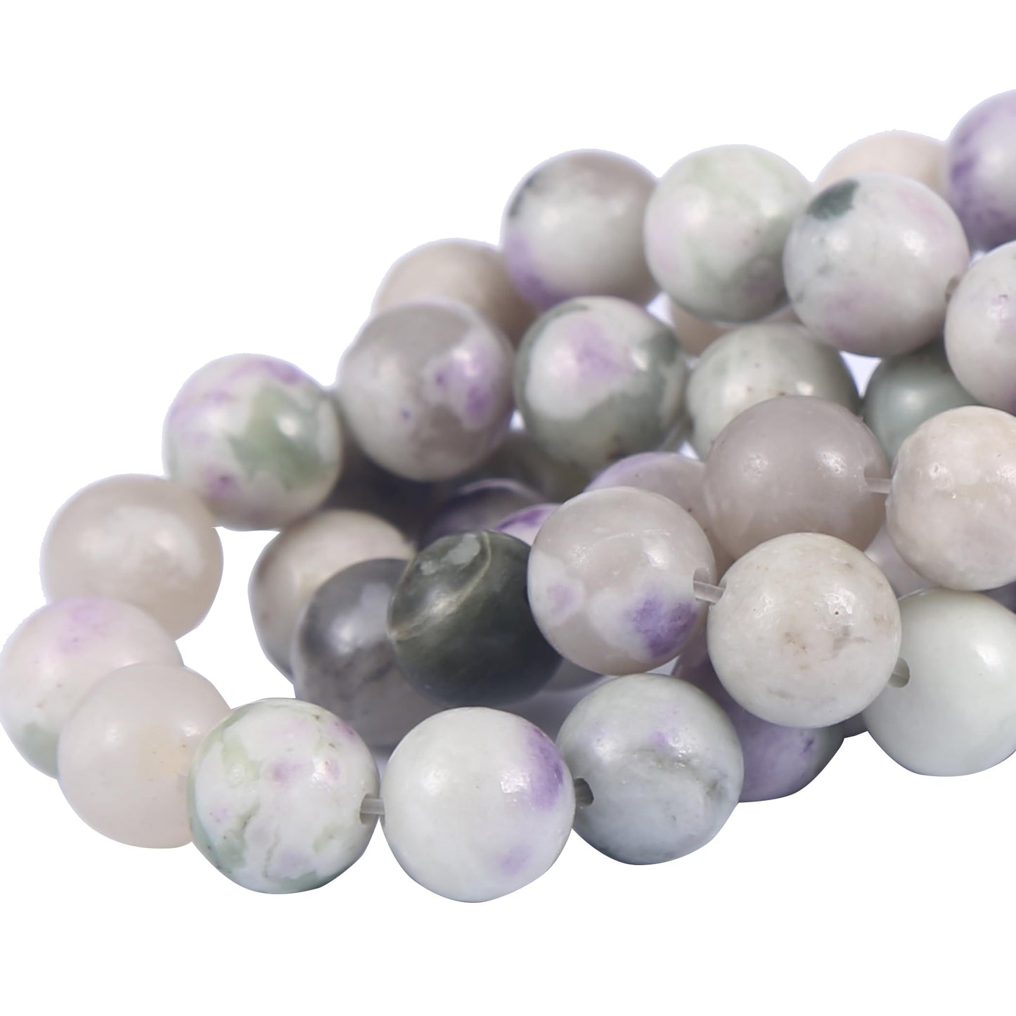 Natural 8mm Auspicious Jade Gemstone Beads Energy Healing Crystal Round Loose Stone Beads for Jewelry Making DIY Bracelets Necklaces