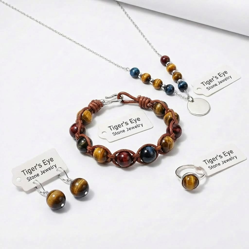 Yochus Natural Tiger Eye Beads, 60Pcs 6MM Onyx Agate Color Enhance Round Loose Beads Bulk, DIY Charm Smooth Gemstone Beads for Jewelry Making(4mm 8mm 10mm 12mm Beads)