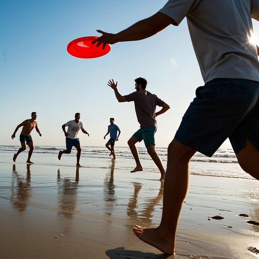 AMAZING TOYZ Tirodisc Frisbee for Kids 2-Pack Red and Blue 20cm Foldable Pocket Durable Soft Silicone Fly Stable Easy Throw Easy Catch Flying Disc for Adults Beginner Waterproof Outdoor Toys Gift