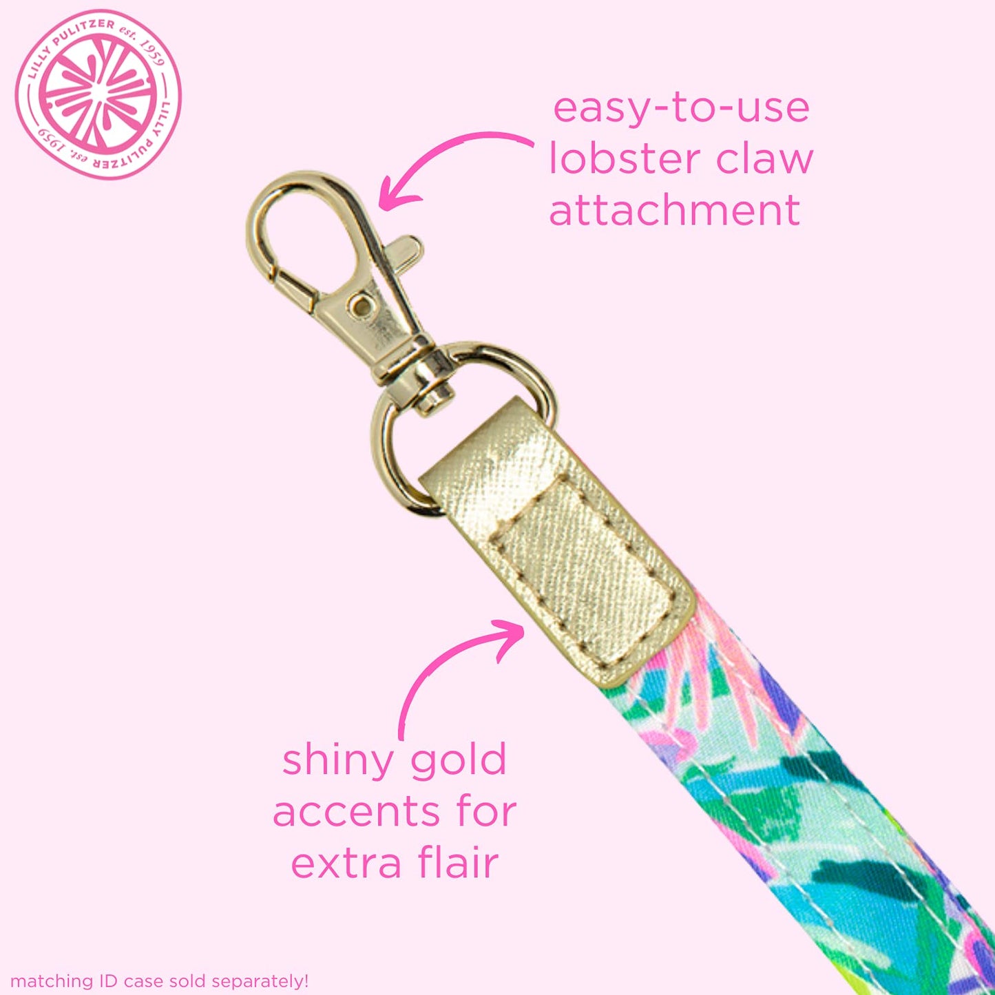 Lilly Pulitzer Cute Lanyard for ID Badges and Keys, Womens Lanyard Keychain, Colorful Lanyard with Metal Hook, It Was All A Dream
