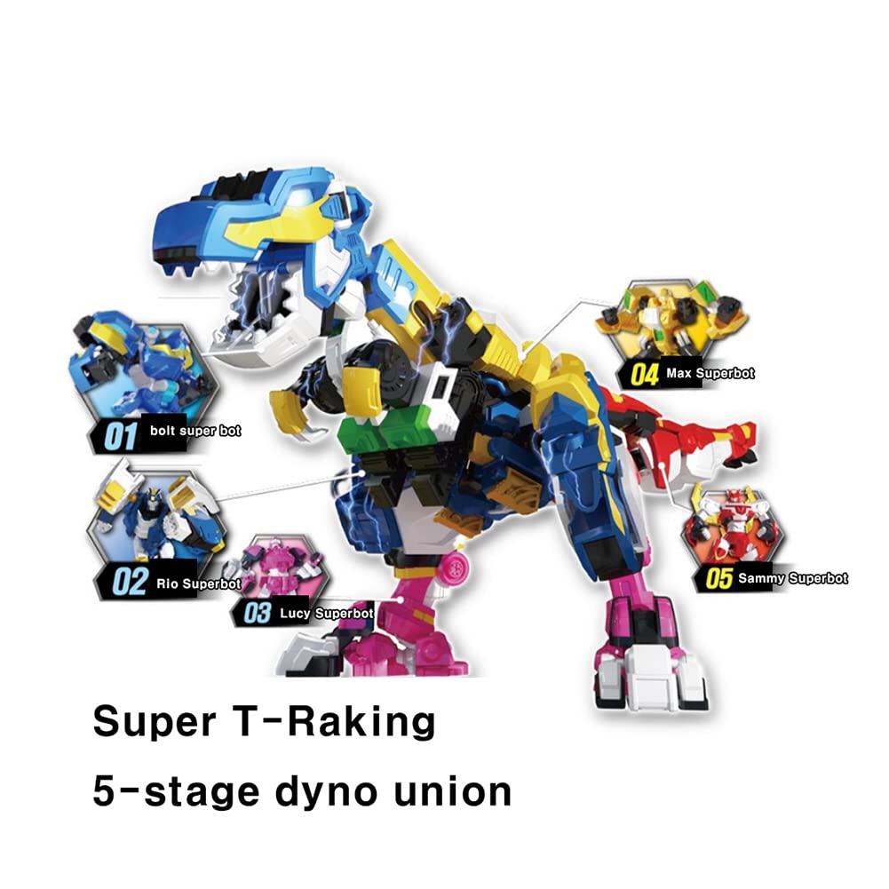 It likes Miniforce Super Dino Power 2 Super T-Raking- 5 Robots Transform into one Dinosaur Robot 19.2 * 9.6 * 13.5in