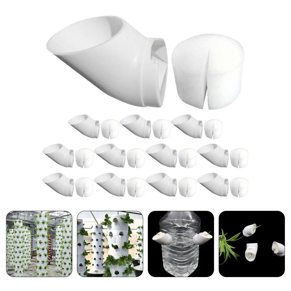 FONDOTIN Hydroponic Planting Cups 2.83 X 1.49 Inch Reusable Plastic Garden Containers with for Vertical Hydroponics Tower Indoor Balcony Soilless Vegetable Cultivation