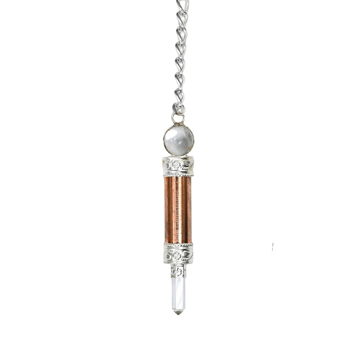 Amazing Gemstone Healing Metal Pendulums for Divination, Copper 3 Piece Ring Cone Steel Copper Pendulum High Energy Pendulo de Bronce Pendulos de Mesa MP68