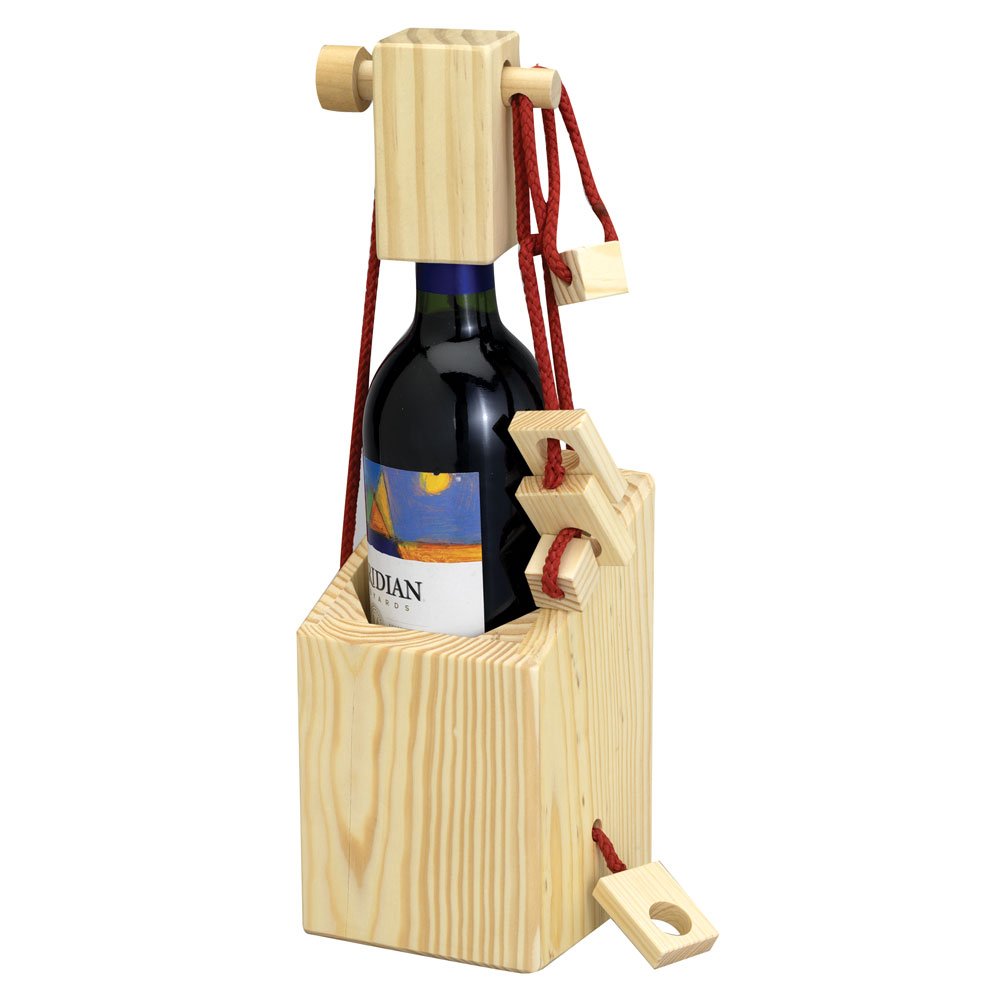 Bits and Pieces Bewildering Wine Bottle Brainteaser 3D Puzzle Box for Wine Gift Giving, Puzzle Gift Box for Bottles of Wines