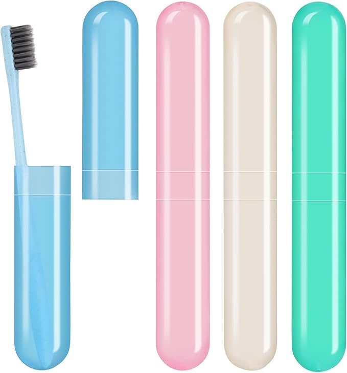 AIAG 8 Pack Toothbrush Cases Travel Toothbrush Holder Portable Toothbrush Container Case Plastic Toothbrush Carrier Cover Case for Traveling, Bathroom, School, Home, Camping