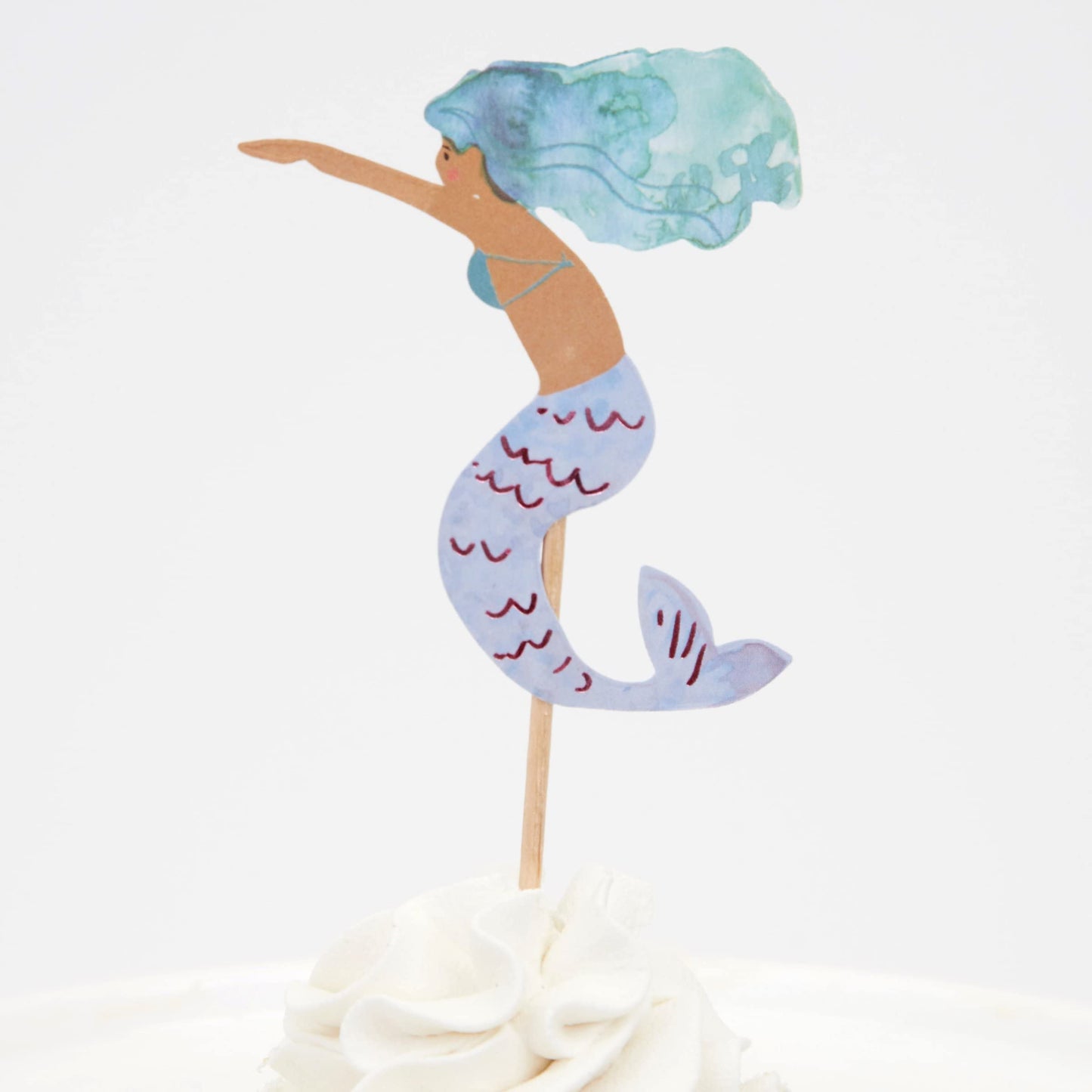 Meri Meri Mermaid Cupcake Kit (Pack of 24) - Includes Toppers & Liners, Disposable