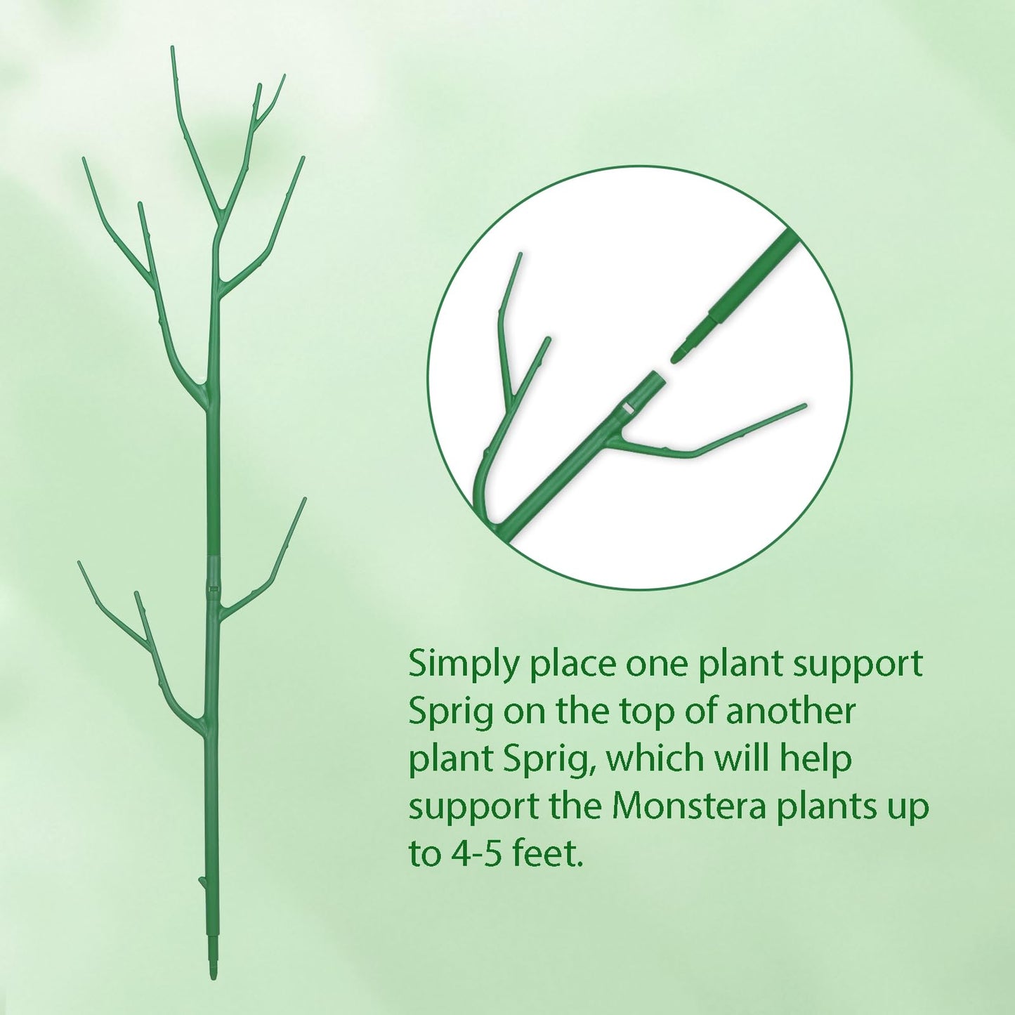 Obralitic 10 Pack Stackable Plant Supports Stakes, Sturdy Garden Trellis for Climbing & Vining Plants, Monstera, Pothos & Philodendron - Reusable Plant Stakes for Indoor & Outdoor Potted Plants
