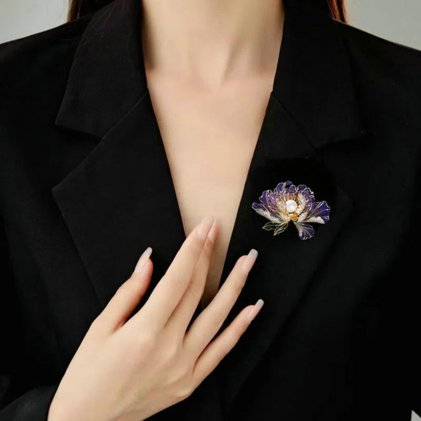 Fashion Brooches For Women, Peony Flower Brooch Pins, Suitable For Party And Daily Wear On Many Occasions,Purple