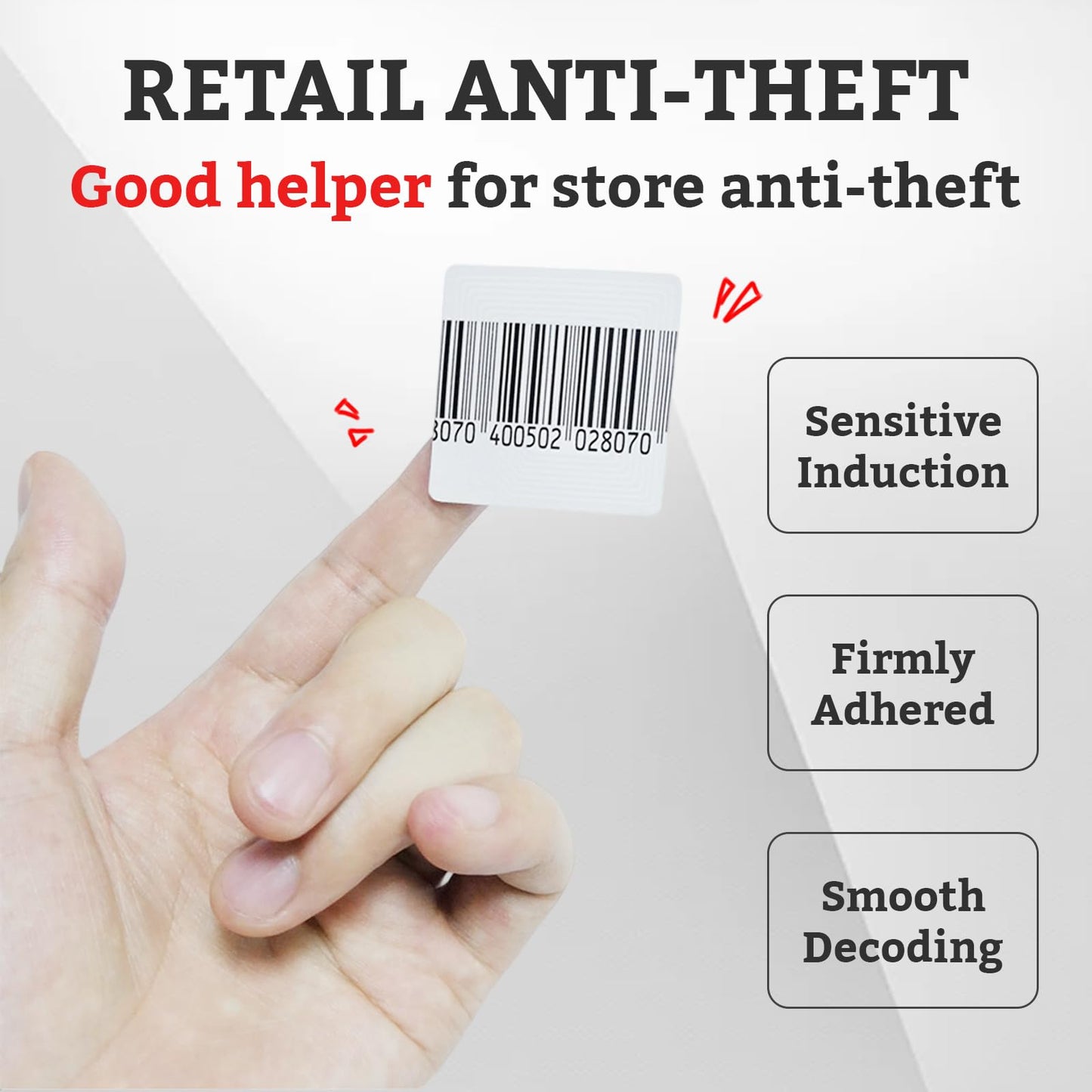 8.2mhz Security Tags Soft Labels Sticker, 1000 pcs Retail Anti-Theft Equipment Prevention EAS System