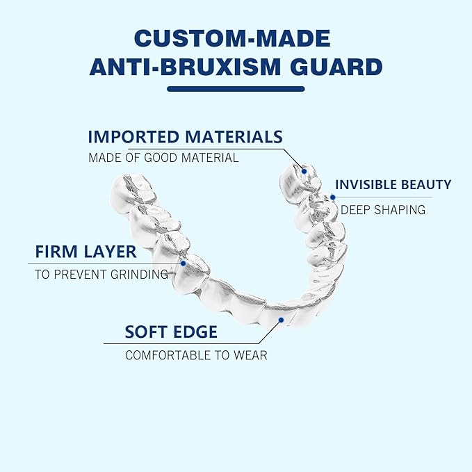 Custom Mouth Guard for Grinding Teeth at Night，2 Pack Comfortable Grinding Guard for Adults Teeth Retainer for Upper and Lower Teeth, BPA-Free, Durable,Easy to Use, for Adults and Teens