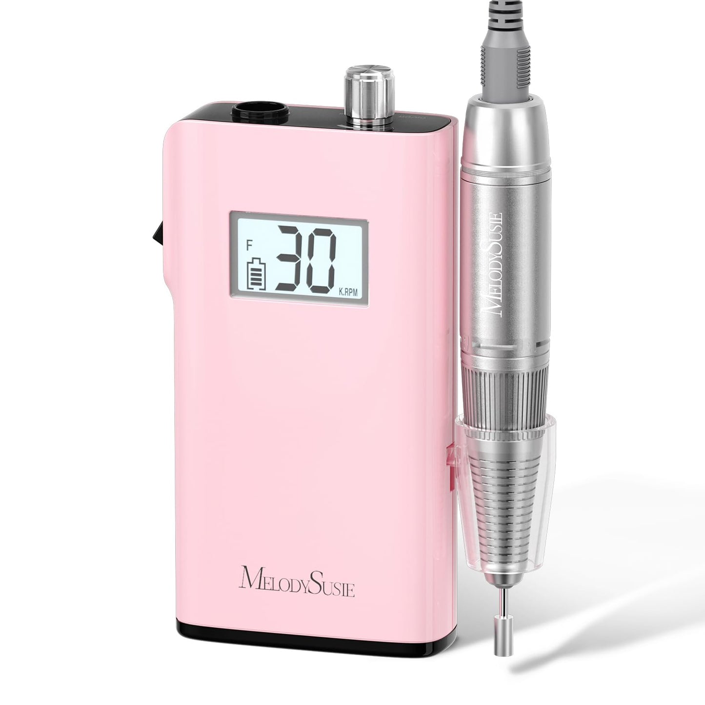 MelodySusie Entry-Level Clip-On Rechargeable Nail Drill, SC320H 30000RPM Popular Classic E-File with LCD Display for Manicure Shaping & Gel Removal, Perfect for Training, Nail Art Practice & Home Use
